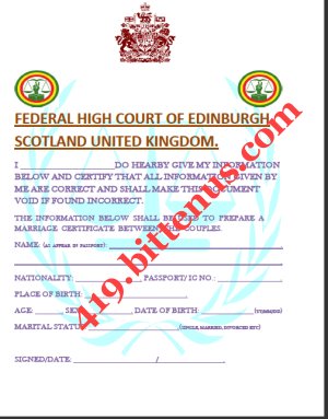 MARRIAGE INFORMATION DOCUMENT